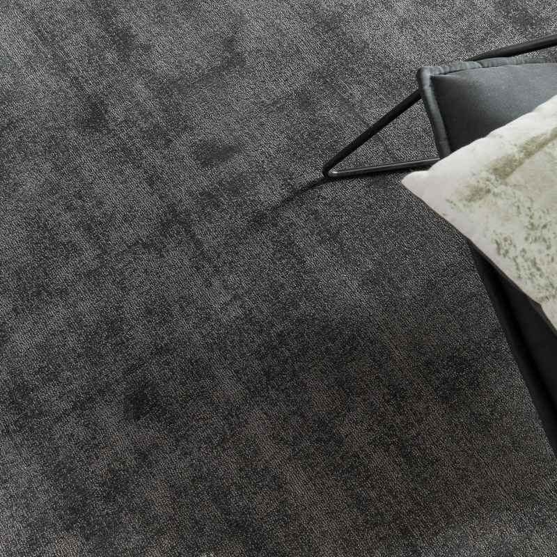 Reef Plain Dye Eco Circle Rugs in Dark Grey