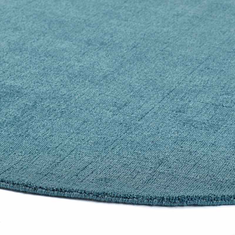 Reef Plain Dye Eco Circle Rugs in Petrol Blue