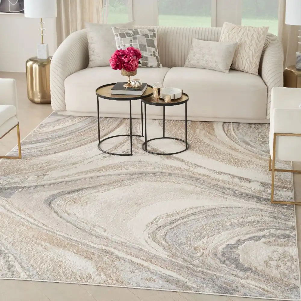 Brushstrokes BSK03 Cream Grey Rug RS