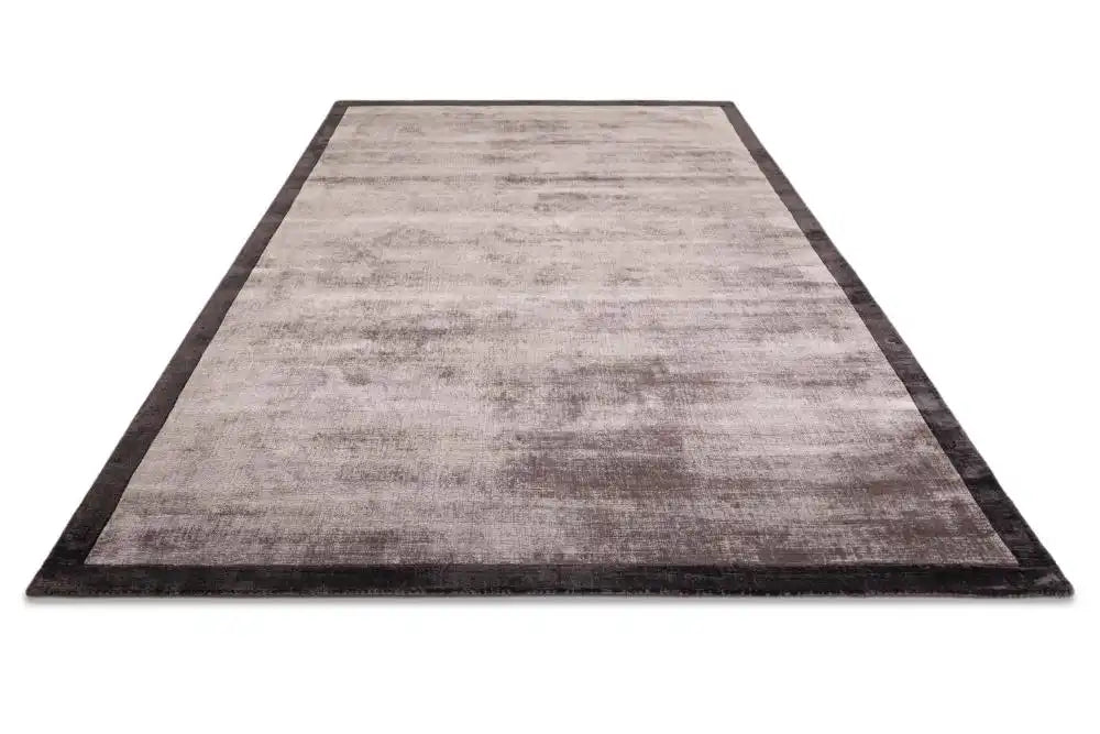 Asiatic blade border charcoal moleskin 09 Brown, Grey Living Room  Rug.
