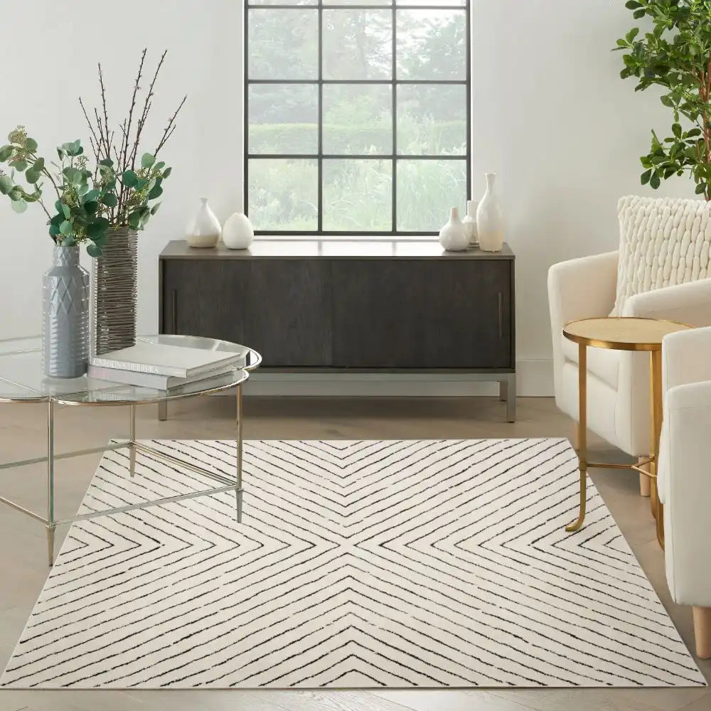 Modern Comfort MNC01 Ivory Black Rug RS