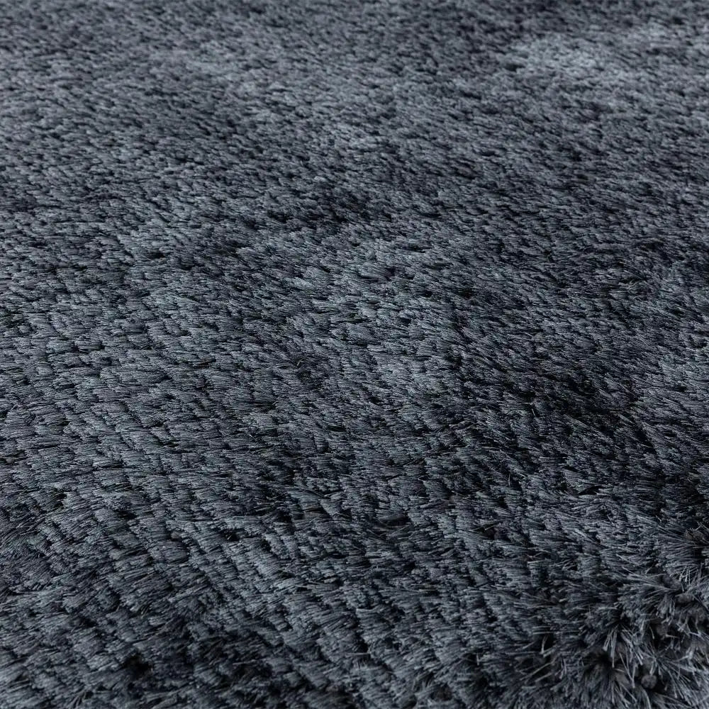 Asiatic plush navy Blue, Navy Living Room Shaggy Rug.