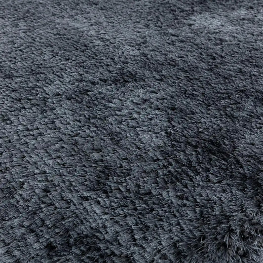 Asiatic plush navy Blue, Navy Living Room Shaggy Rug.