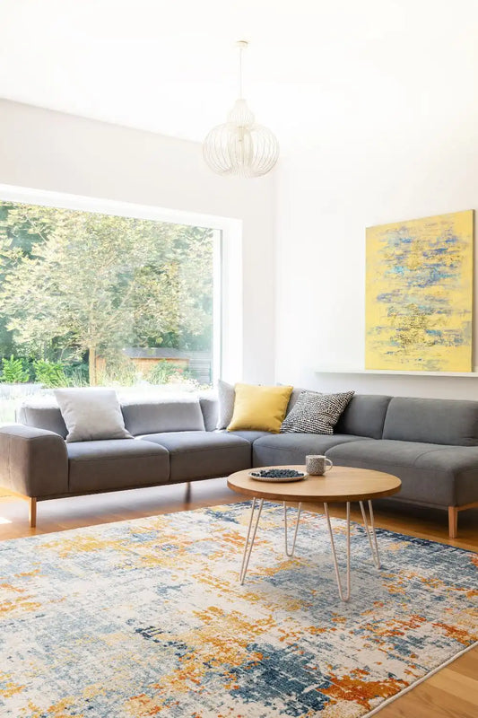 Asiatic nova nv39 illusion ochre Yellow Living Room  Rug.