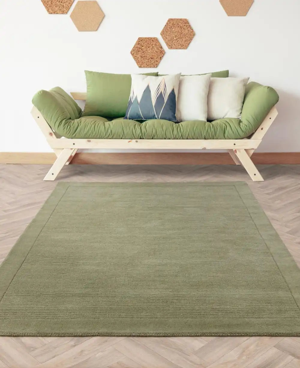 Asiatic york sage Green Living Room Wool Rug.
