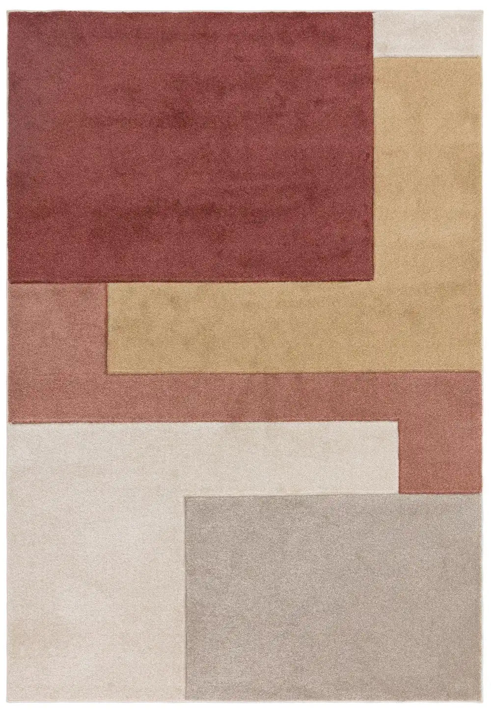 Asiatic sketch sk11 blocks earth Brown, Beige Living Room Rug.