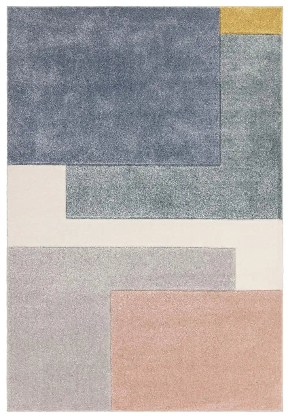 Asiatic sketch sk12 blocks pastel Blue, Pink Living Room Rug.