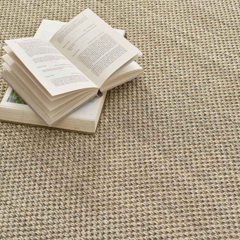 Origins Sisal Woven Border Textured Runner Rug in Light Beige