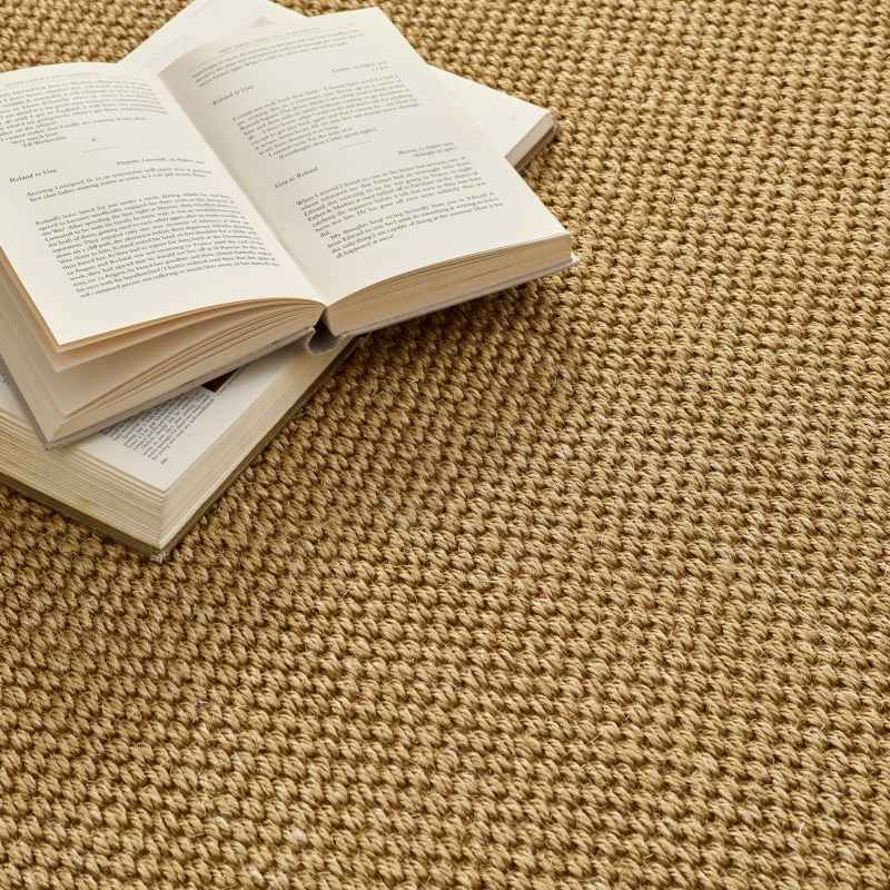 Origins Sisal Woven Border Textured Runner Rug in Warm Natural