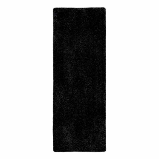 Snug Plain Shaggy Modern Runner Rugs in Black