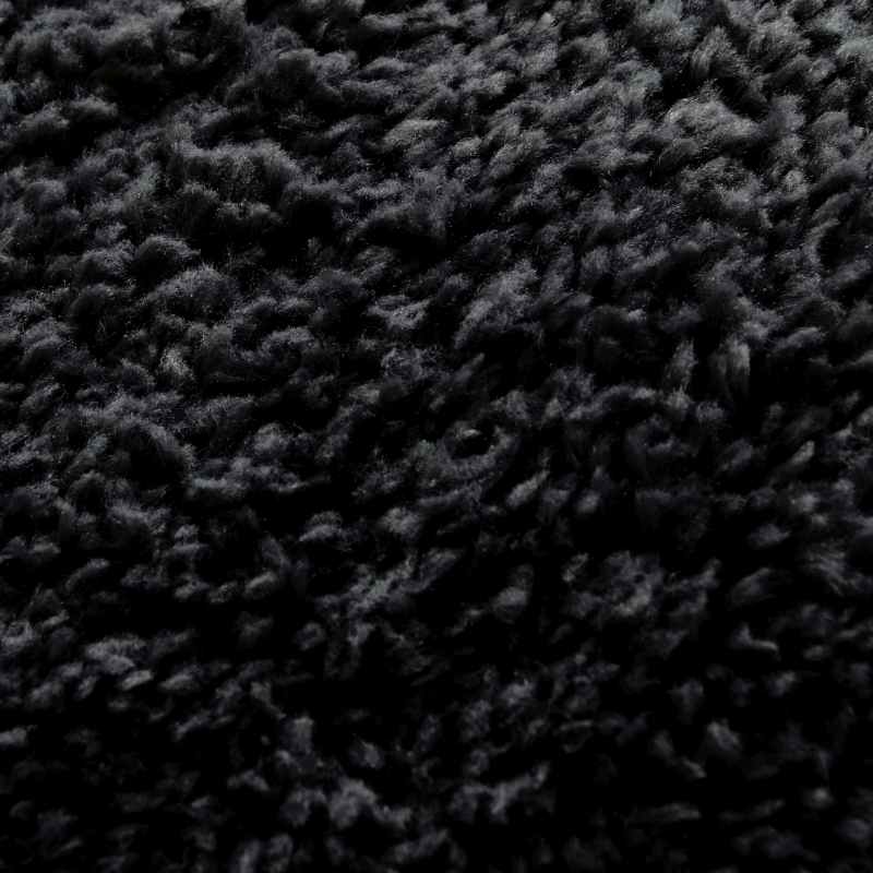 Snug Plain Shaggy Modern Runner Rugs in Black