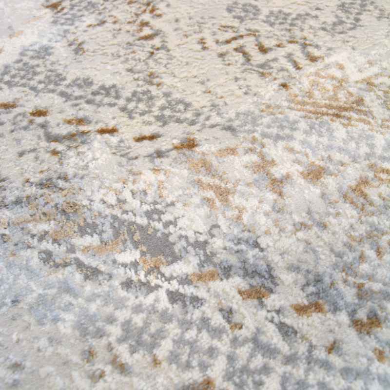 Abstract Square Textured Woven Rugs in Ochre Yellow