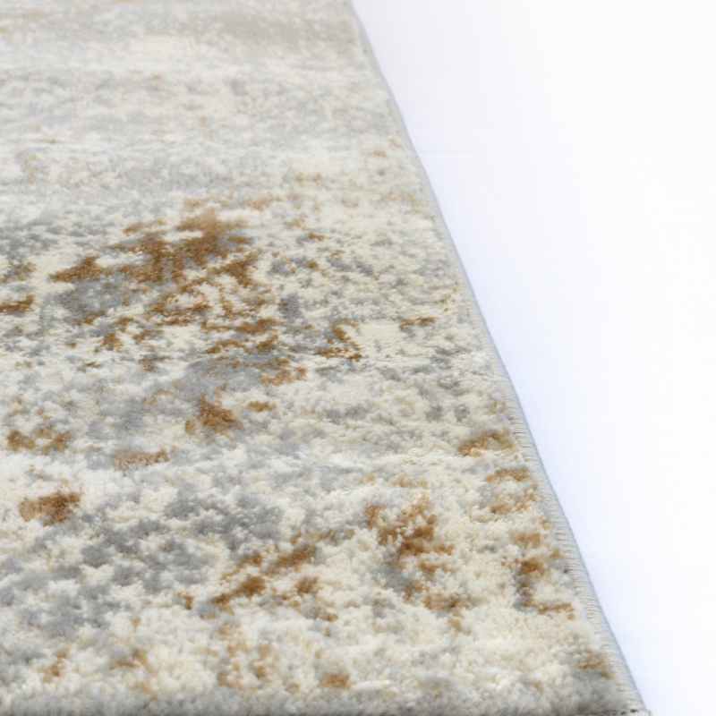 Abstract Square Textured Woven Rugs in Ochre Yellow