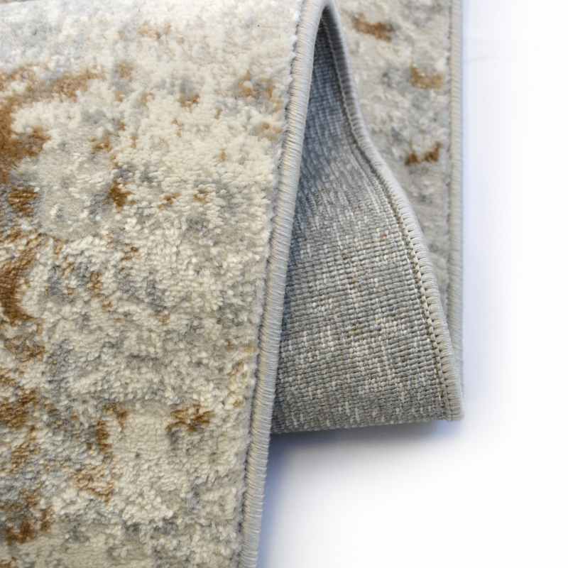 Abstract Square Textured Woven Rugs in Ochre Yellow
