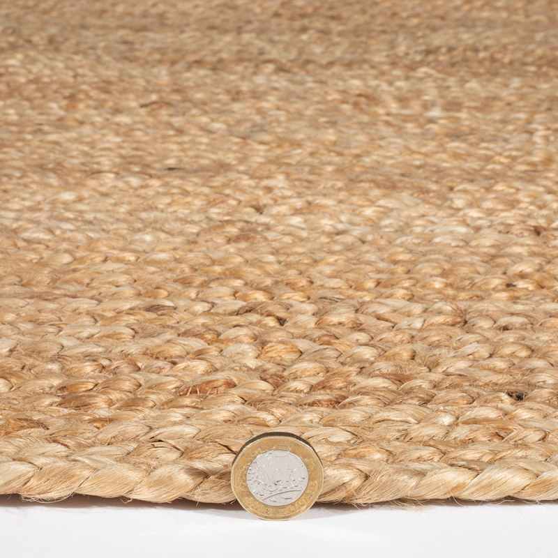 Stockport Natural Hand Braided Jute Rug in Natural