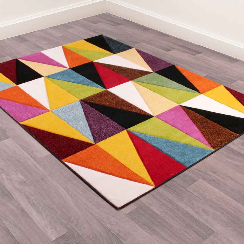 Spectra Tampa Carved Geometric Modern Rugs in Multi