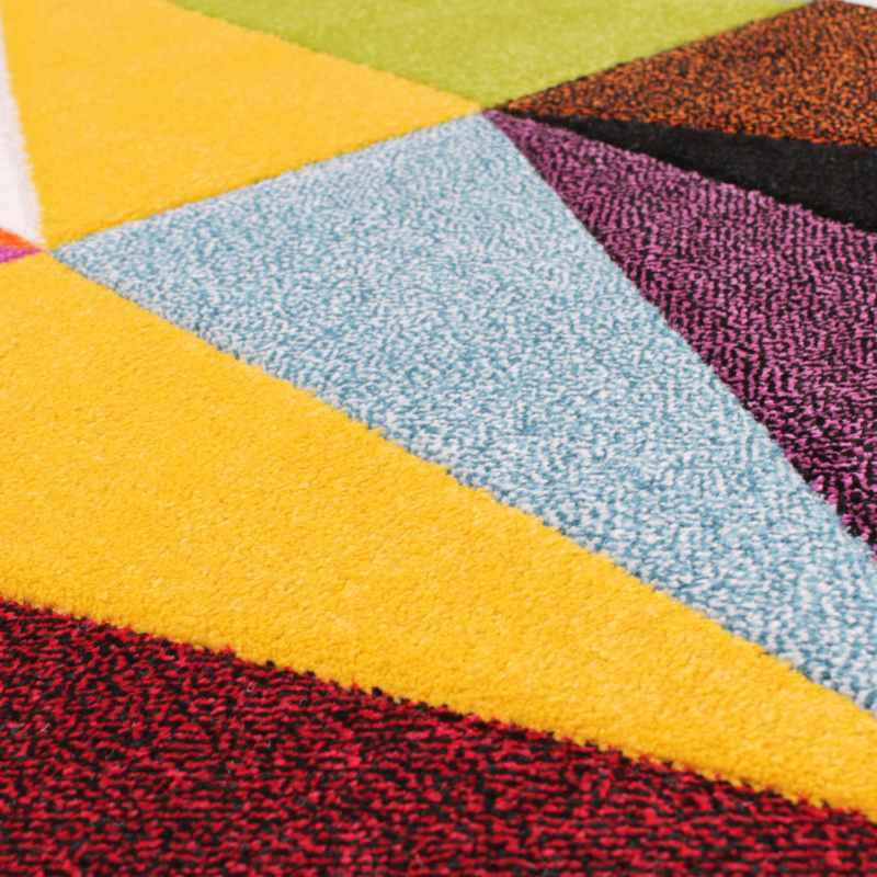 Spectra Tampa Carved Geometric Modern Rugs in Multi