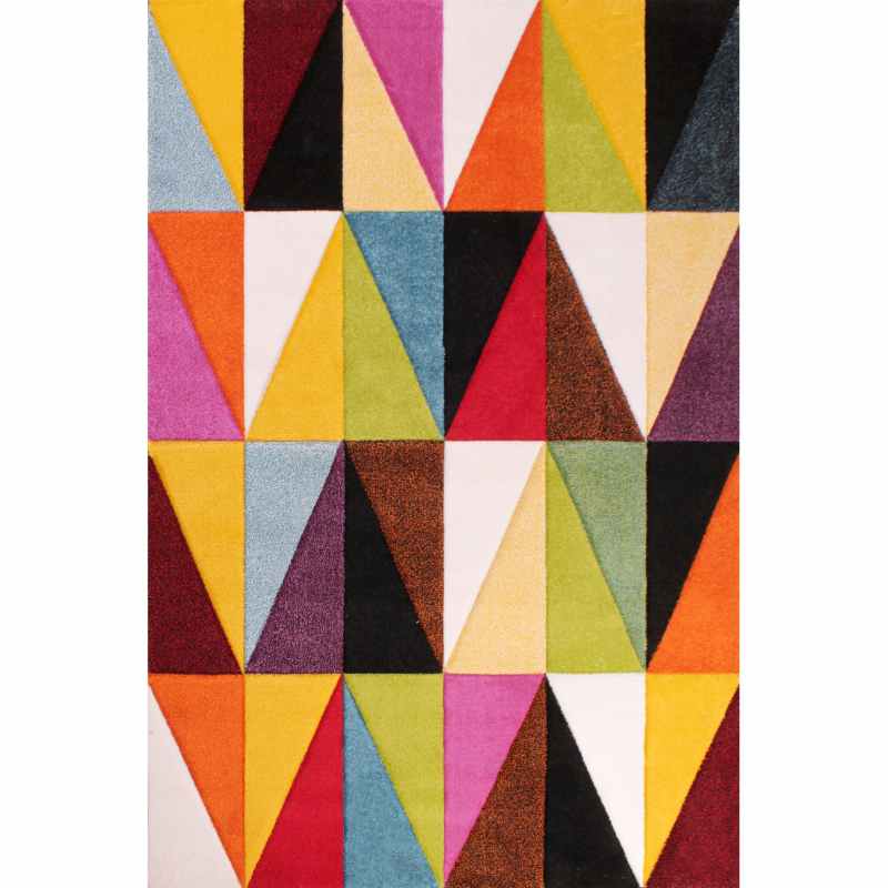 Spectra Tampa Carved Geometric Modern Rugs in Multi