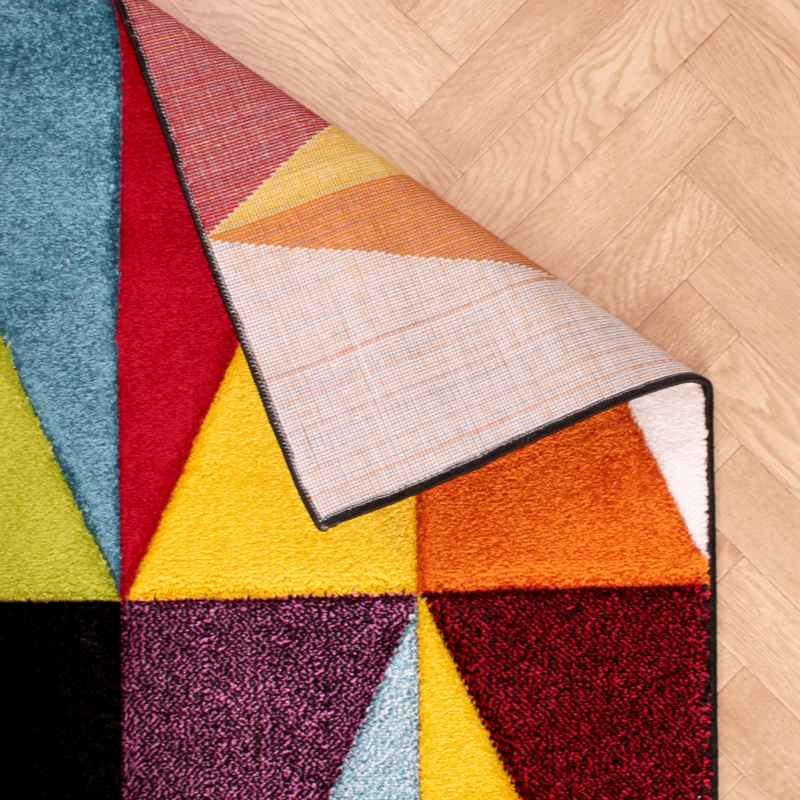 Spectra Tampa Carved Geometric Modern Runner Rugs in Multi