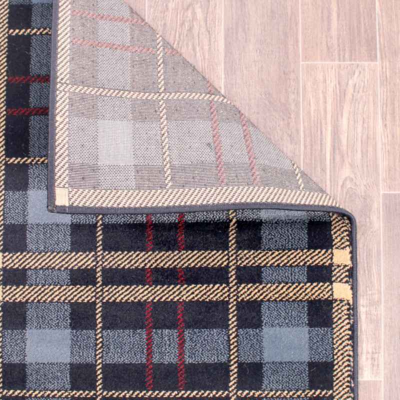 Tartan Check Modern Rugs in Blue