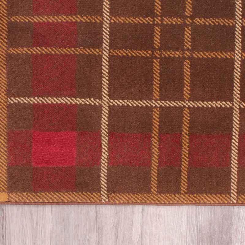 Tartan Check Modern Rugs in Brown