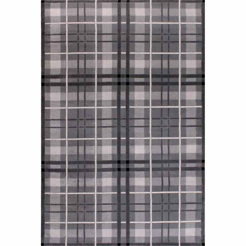 Tartan Check Modern Rugs in Grey