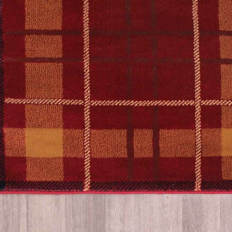 Tartan Check Modern Rugs in Red