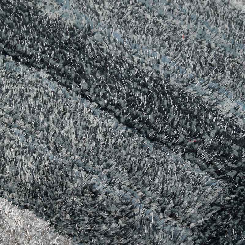 Trellis 3D Shaggy Geometric Modern Rugs in Anthra Grey