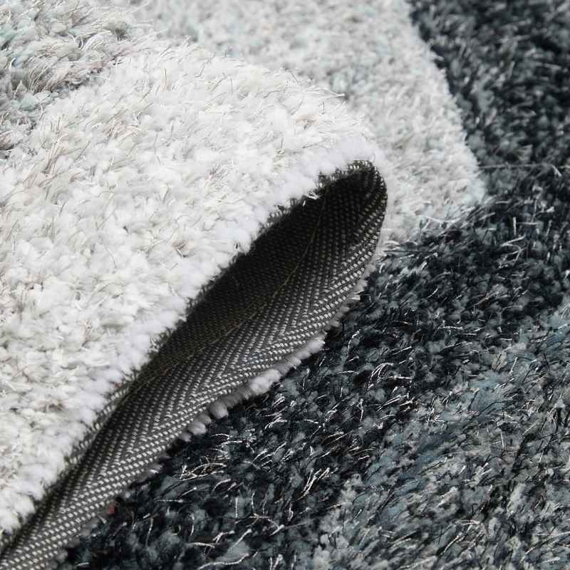 Trellis 3D Shaggy Geometric Modern Rugs in Anthra Grey