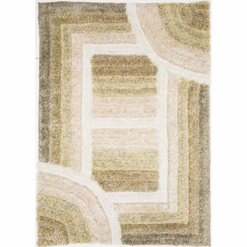 Trellis 3D Shaggy Geometric Modern Rugs in Brown