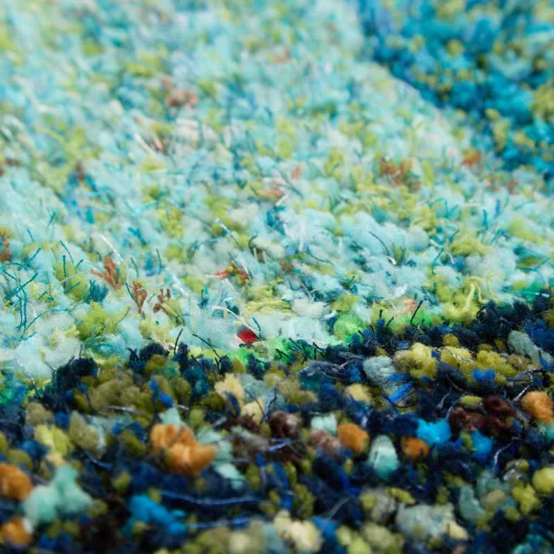 Trellis 3D Shaggy Geometric Modern Rugs in Teal Blue