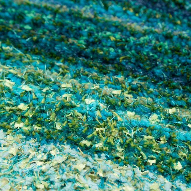 Wave 3D Shaggy Abstract Modern Rugs in Blue