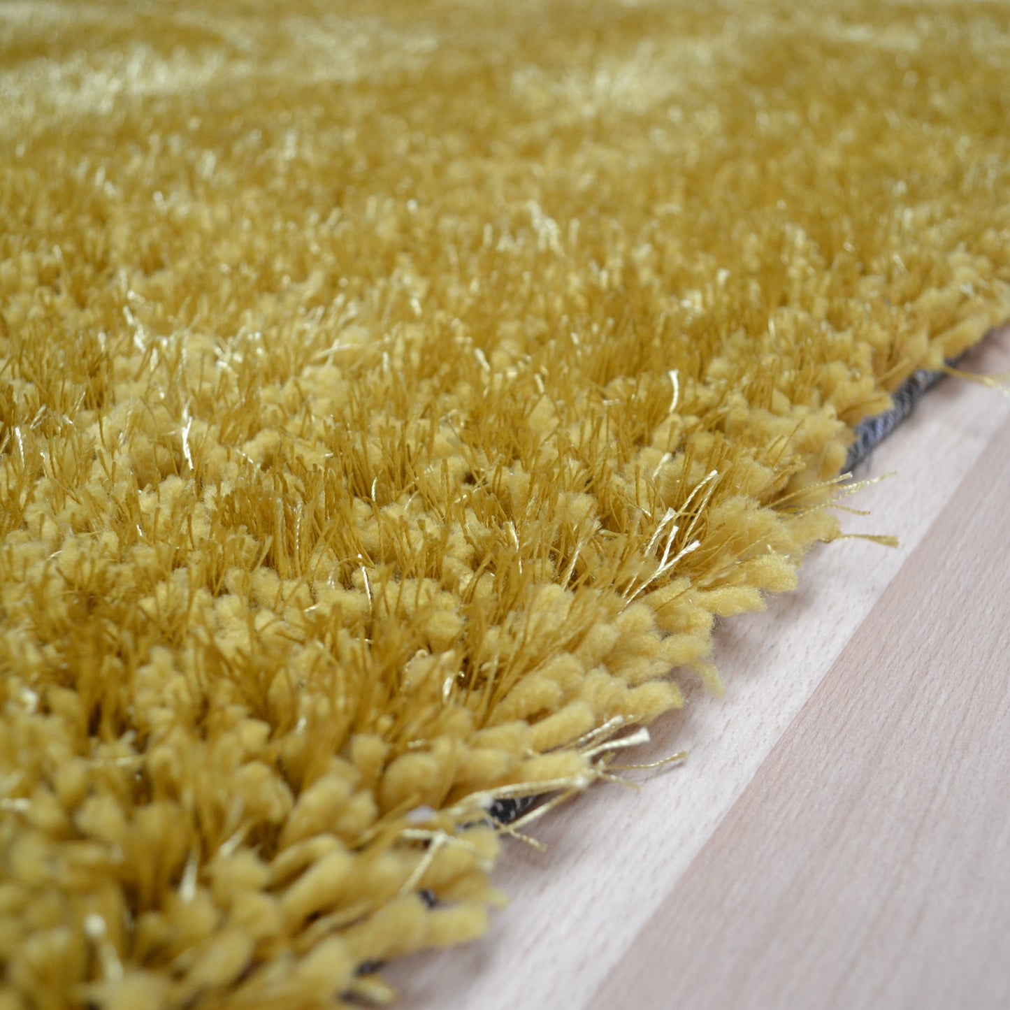 Diva Shaggy Rugs in Soft Thick Yellow Pile
