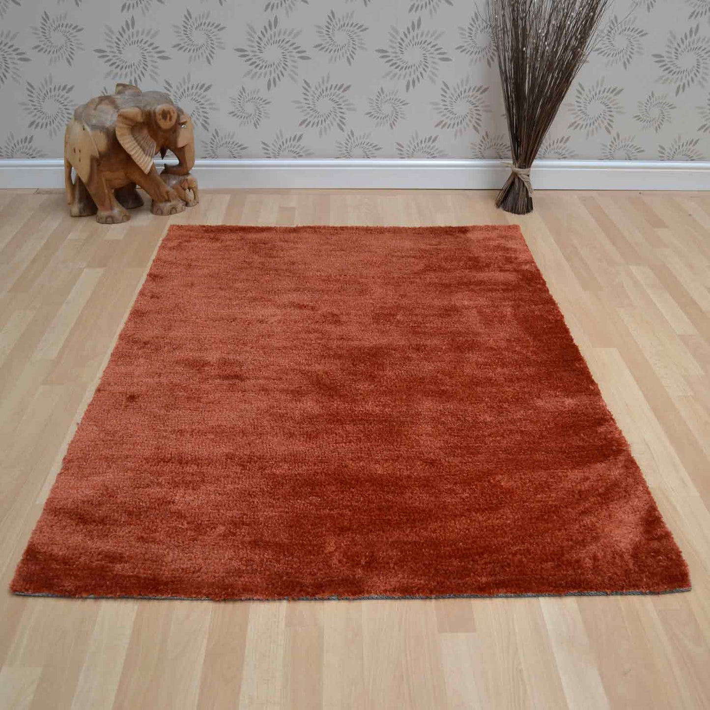 Tula Plain Rugs in Rust