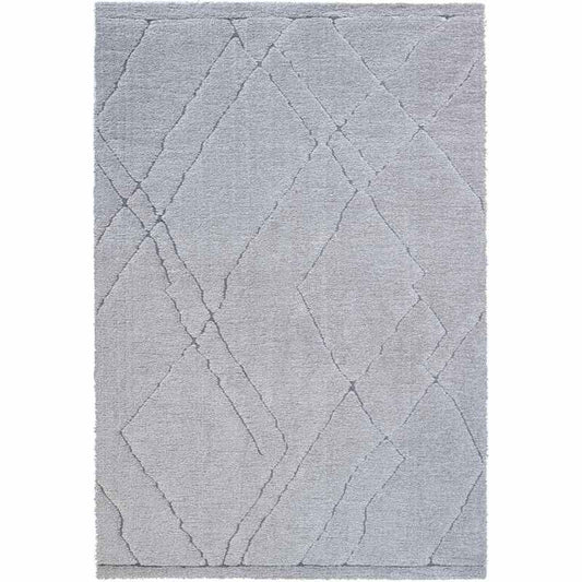 Dune 14005 2181 Carved Textured Shaggy Rug in Grey