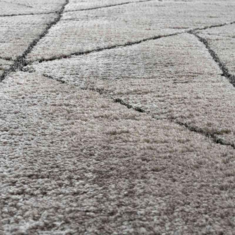 Dune 14054 2131 Carved Textured Shaggy Rug in Grey