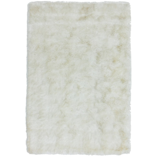 Whisper Shiney Plain Shaggy Rugs in Ivory