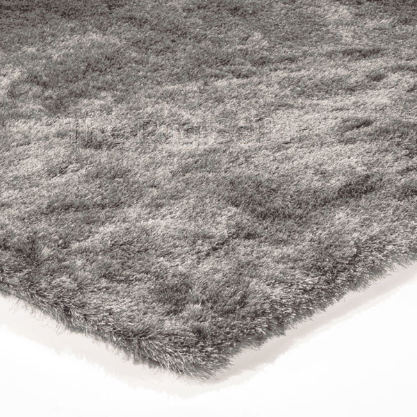 Whisper Shiney Plain Shaggy Rugs in Tungsten Grey