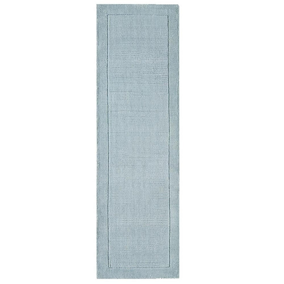 Blue Hall Rug York Plain Wool Hall Runner Rugs in Duck Egg Blue – The Rug Seller