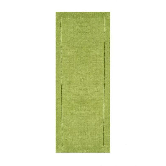 York Plain Wool Hall Runner Rugs in Green