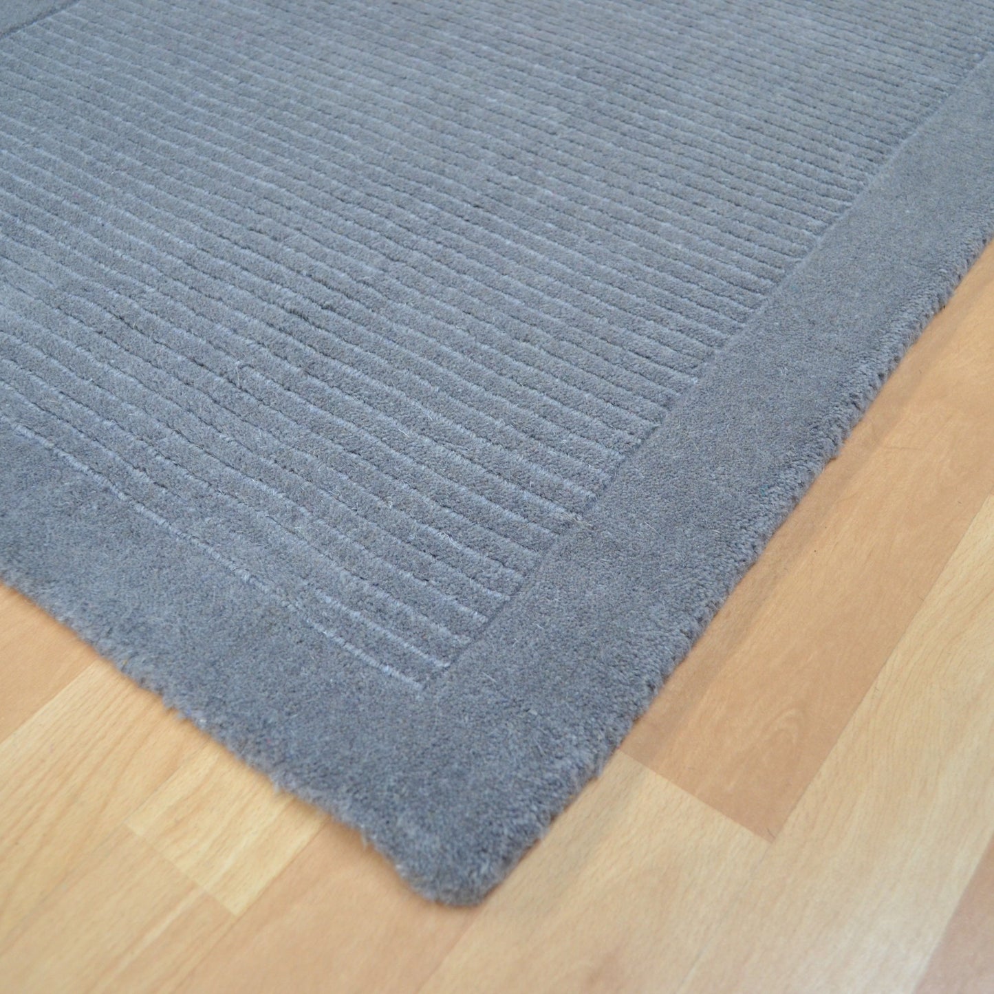 York Plain Wool Hall Runner Rugs in Grey
