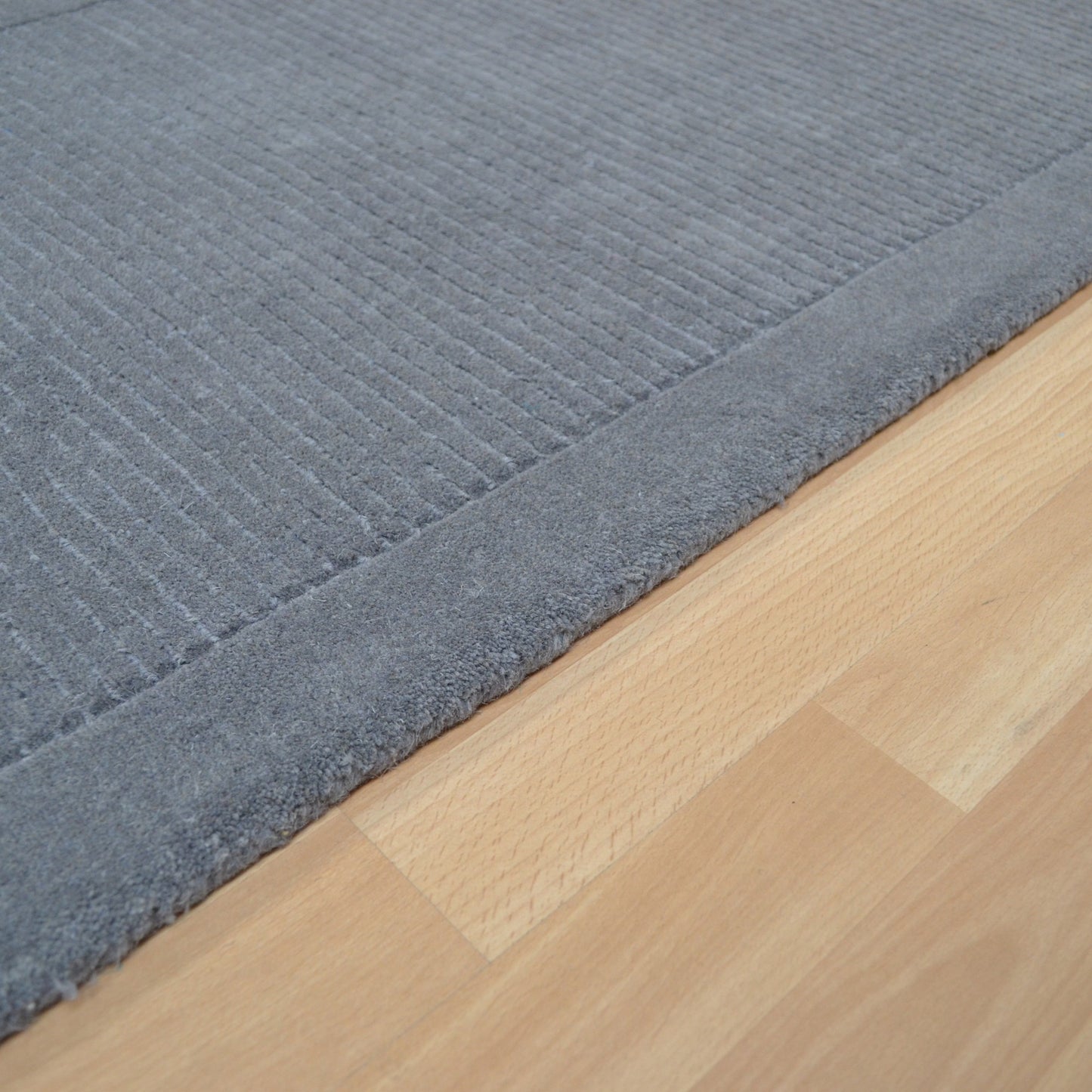 York Plain Wool Hall Runner Rugs in Grey
