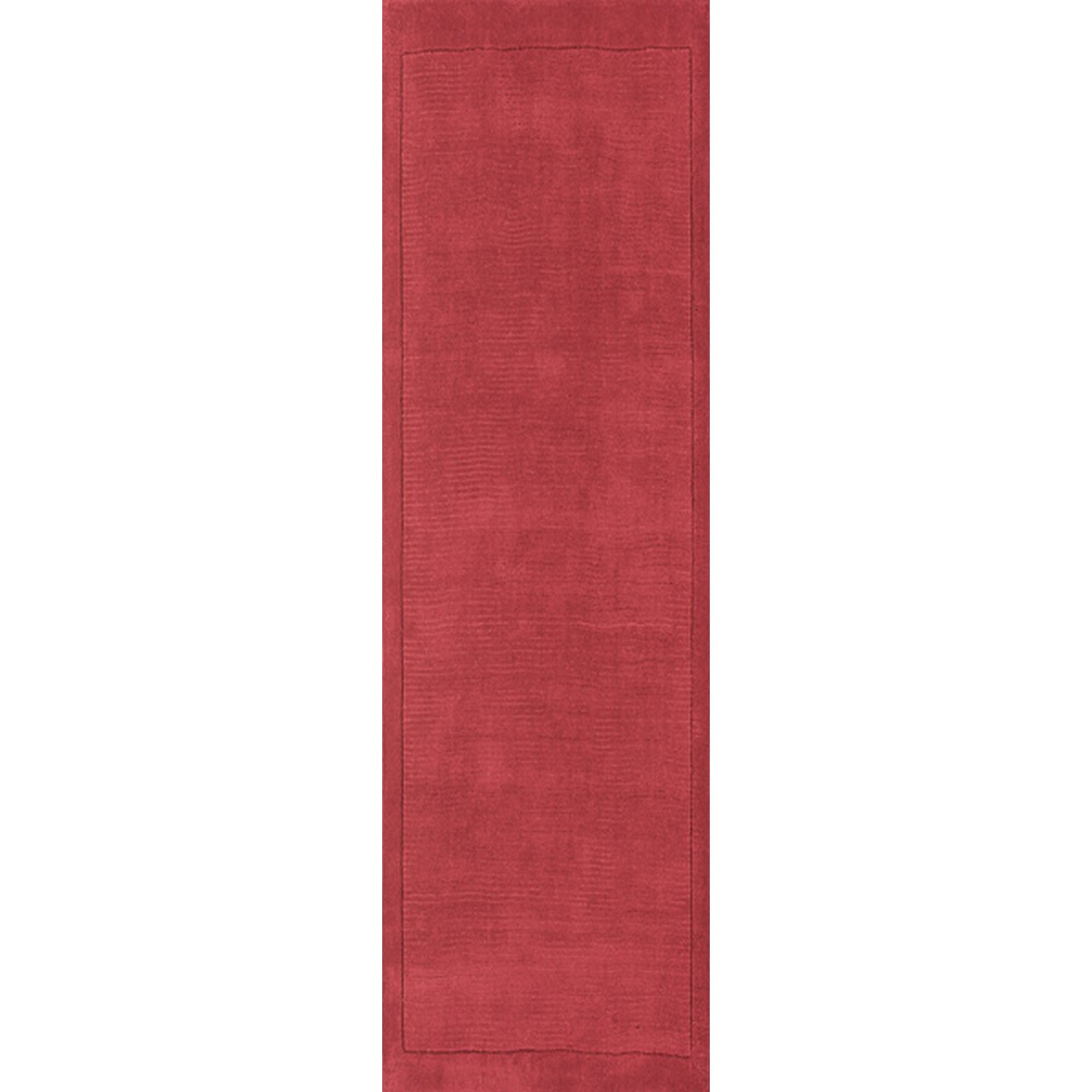 York Plain Wool Hall Runner Rugs in Poppy Red – The Rug Seller