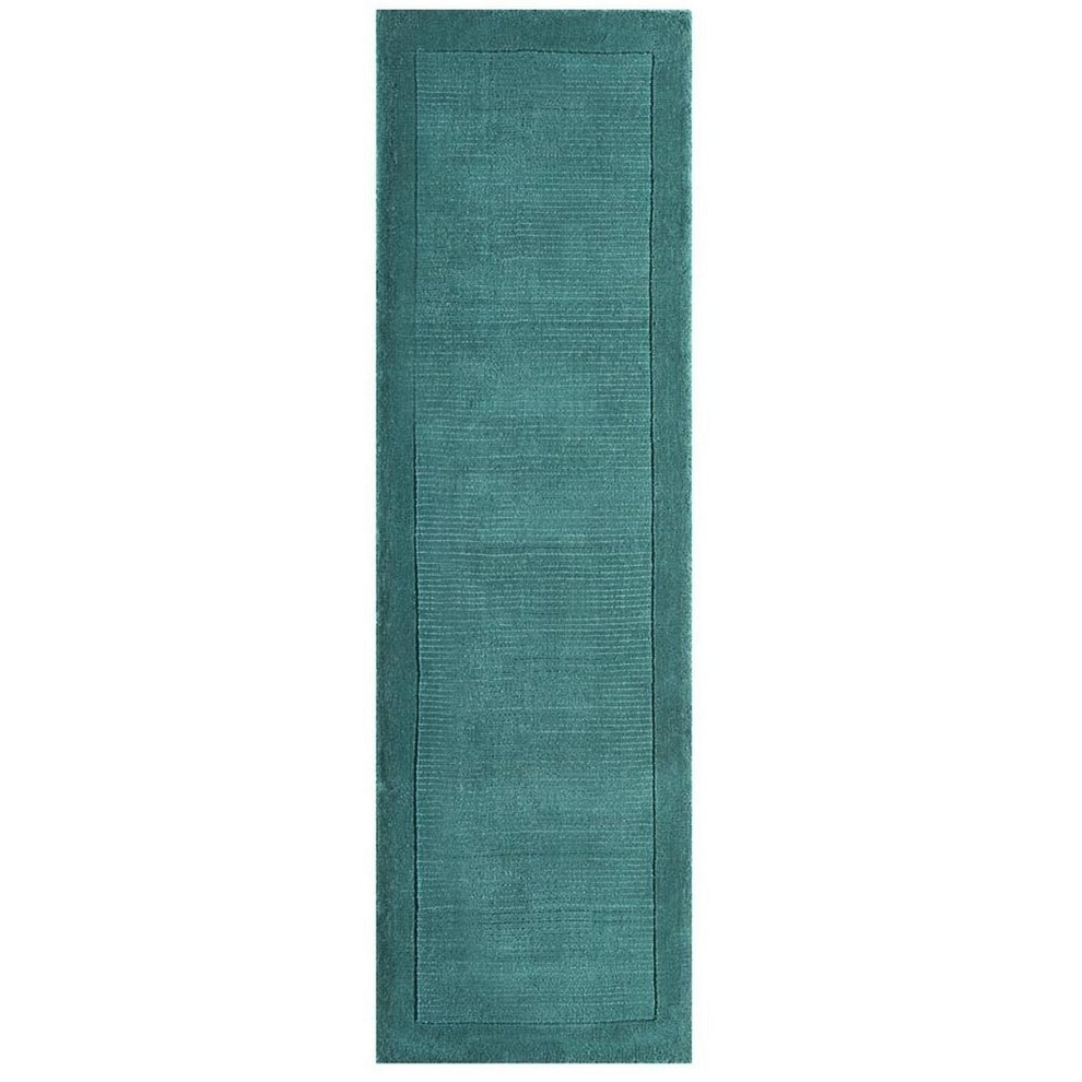 York Plain Wool Hall Runner Rugs in Teal Blue – The Rug Seller
