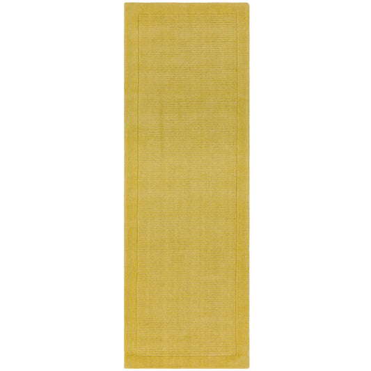 York Plain Wool Hall Runner Rugs in Yellow