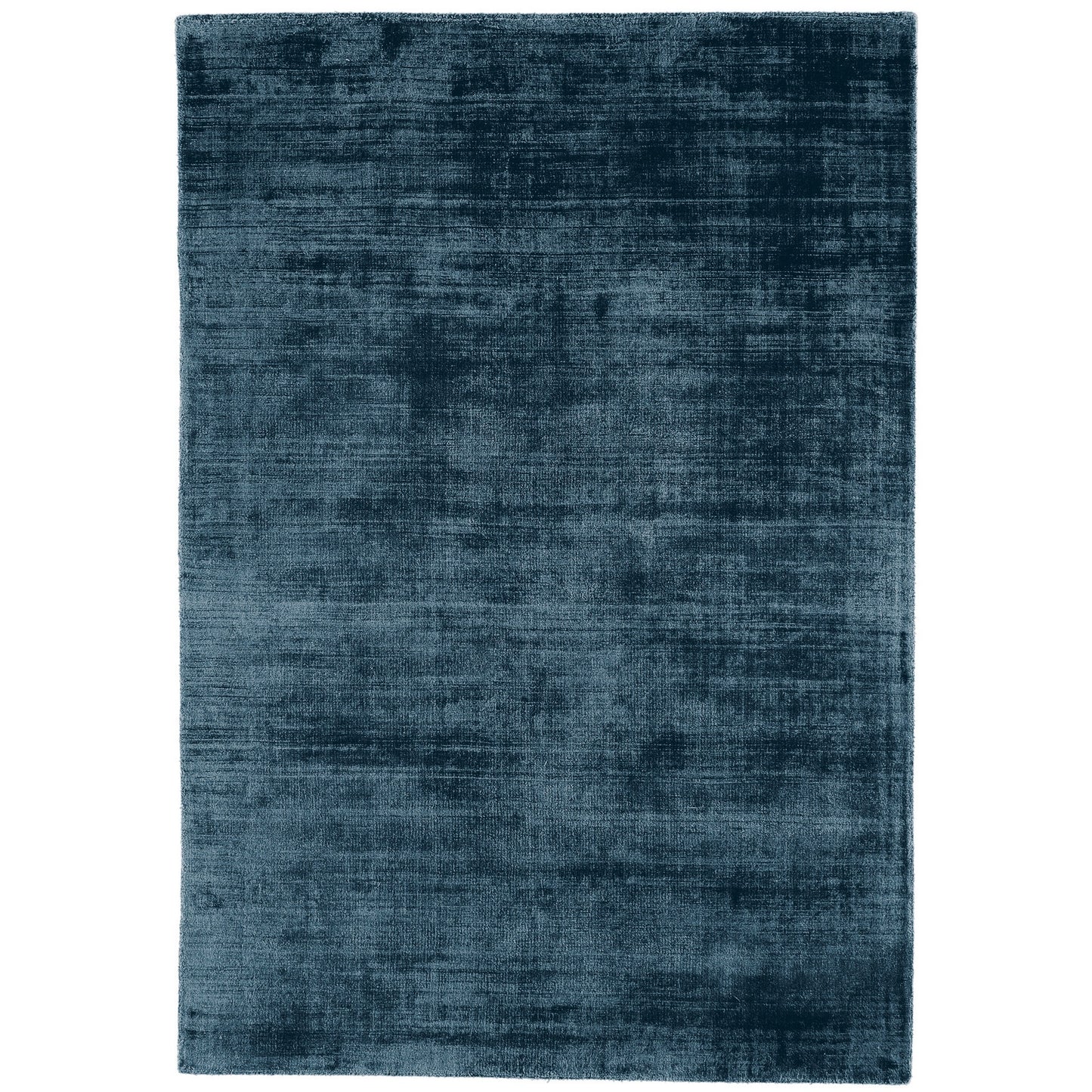Blade Plain Modern Vintage Distressed Rugs in Teal Blue