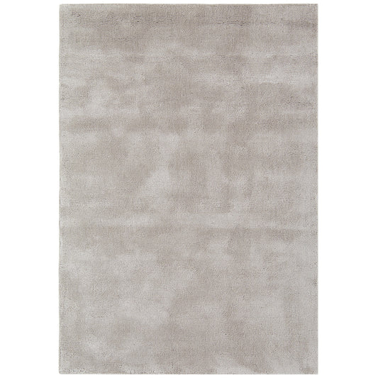 Aran Plain Wool Rugs in Feather Grey