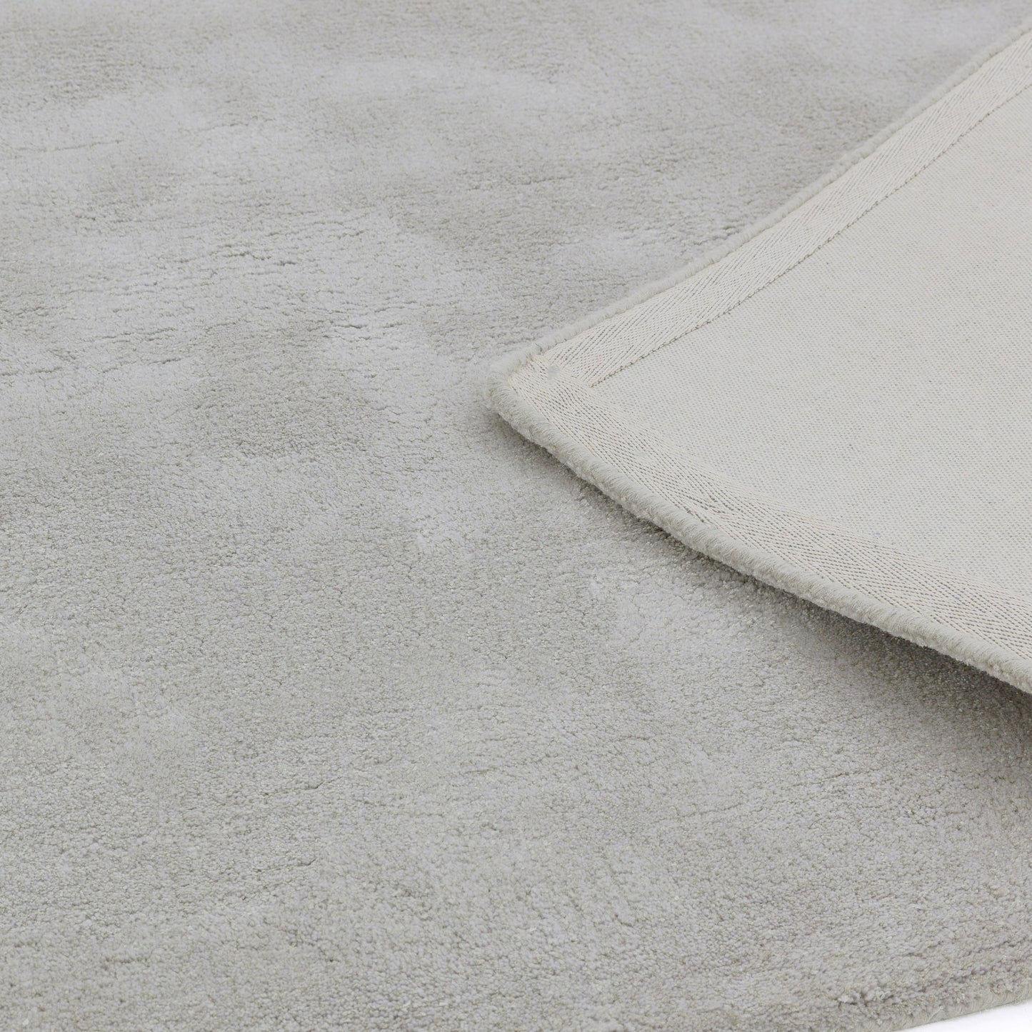 Aran Plain Wool Rugs in Feather Grey