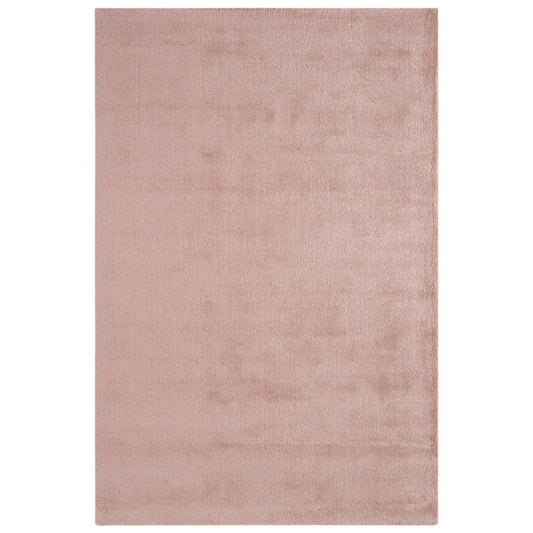 Aran Plain Wool Rugs in Rose Pink