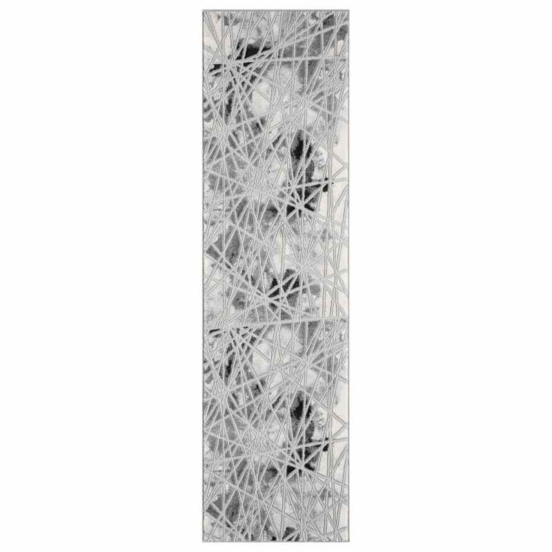 Bianco 185TA Abstract Geometric Runner Rug in Grey